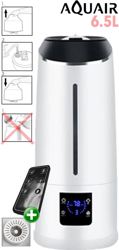Aquair Luchtbevochtiger Omega Wit (digitaal) 6,5L Aquair Luchtbevochtiger Omega Wit (digitaal) 6,5L